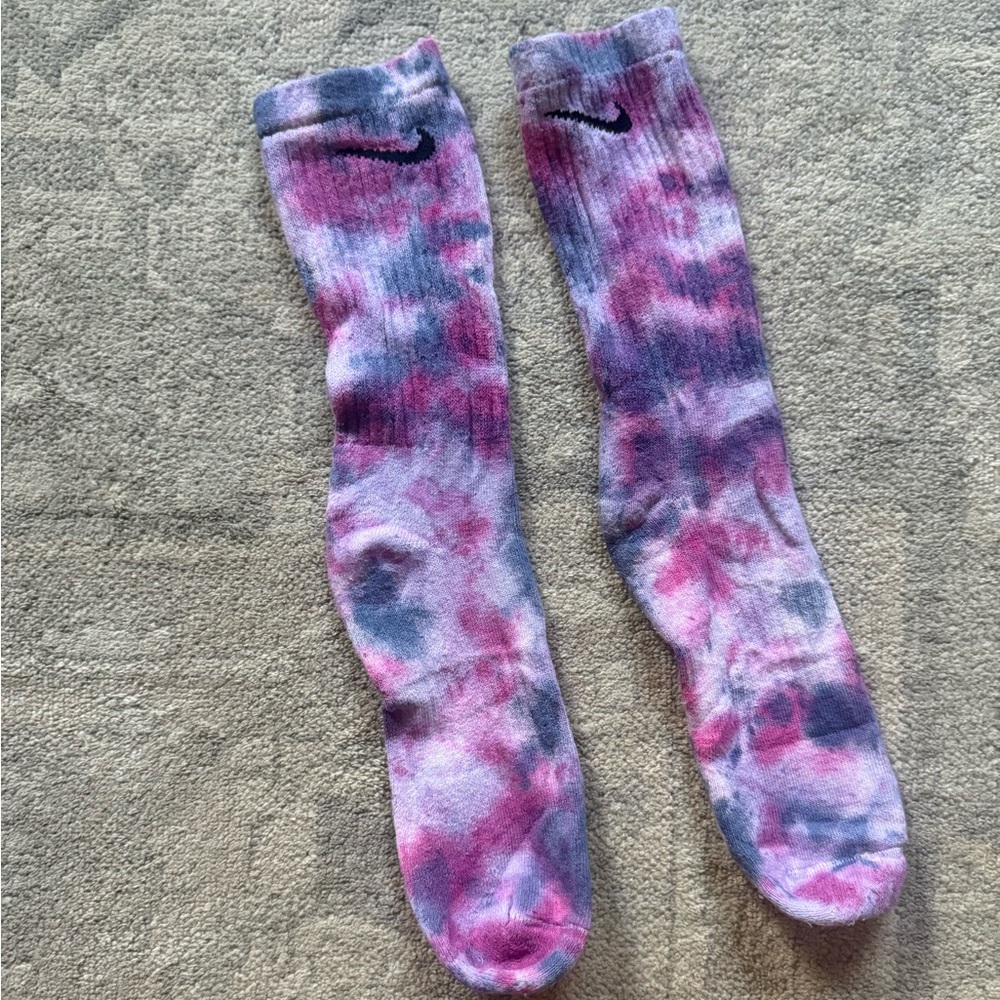 Custom Tie-Dyed Nike Crew Socks Mens Size 8-12